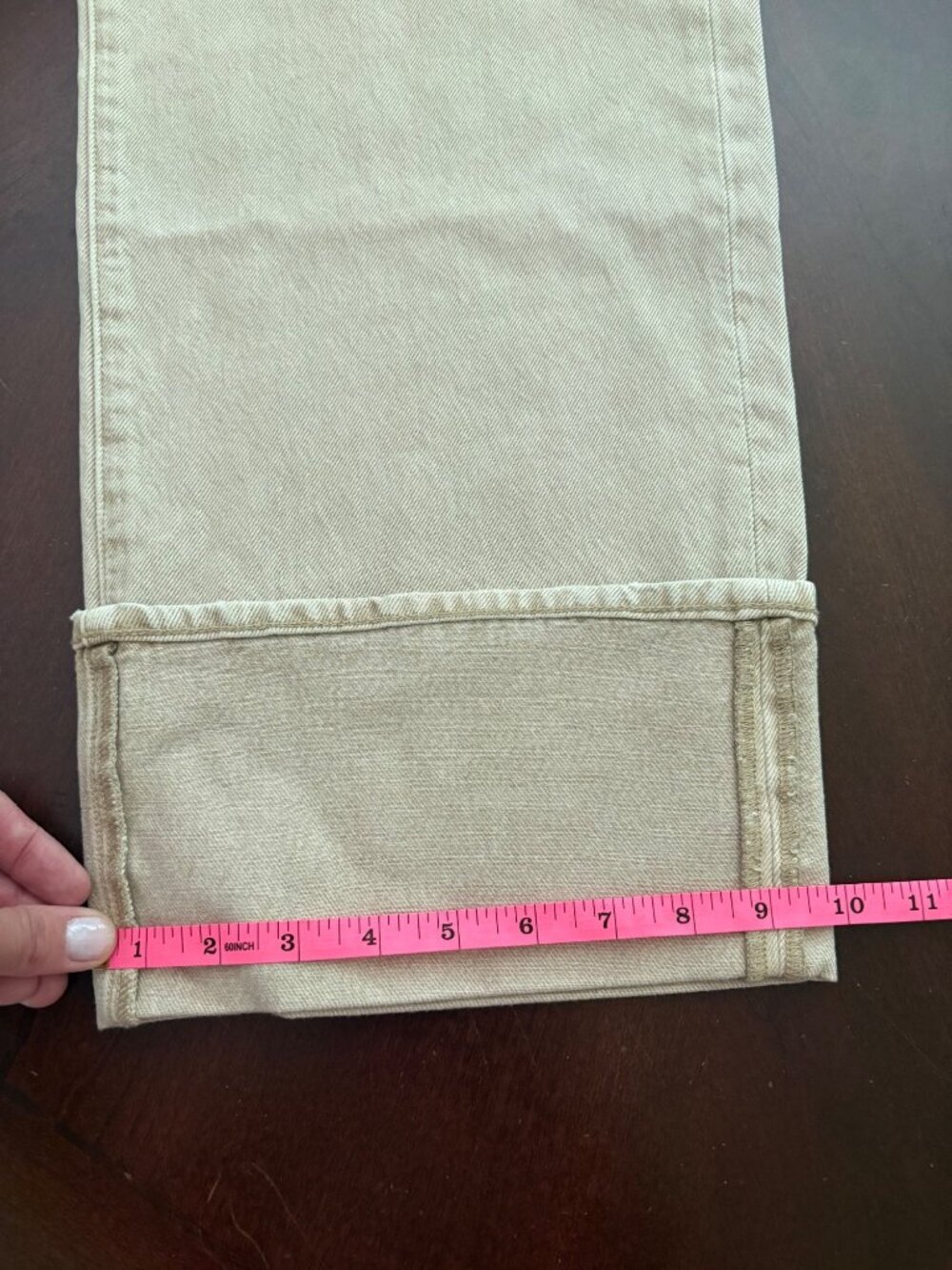 Pistola Ryder High Rise Cuffed Wide Leg Cropped Jeans Oatmeal Tan Beige Size 26 - Picture 13 of 14